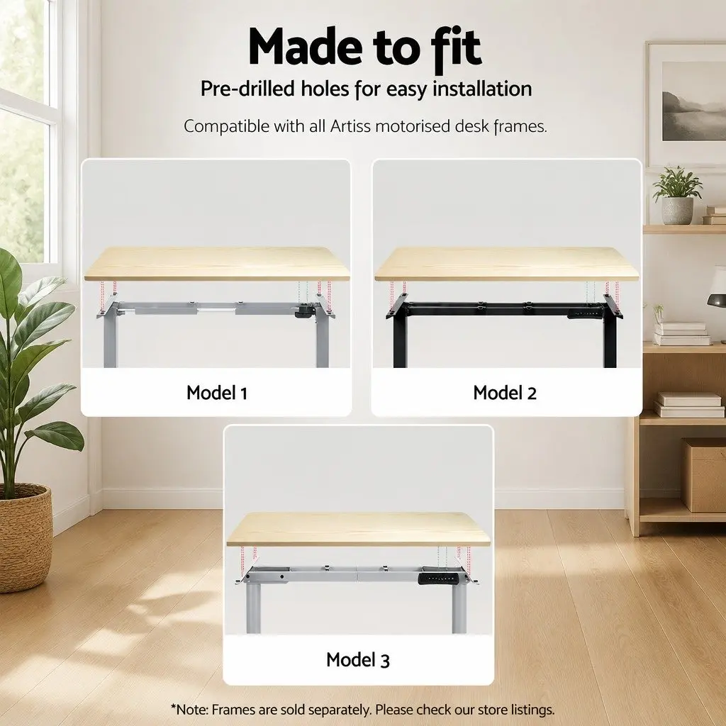 Standing Desk Top Pre-Drilled 140cm White Oak