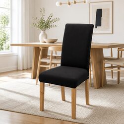 4 Pack Black Dining Chair Covers - Spandex Stretch Slipcovers