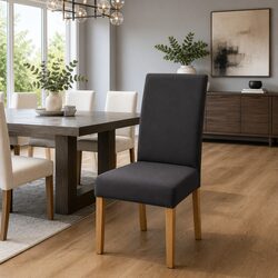 4-Pack Grey Spandex Slipcovers for Dining Chairs