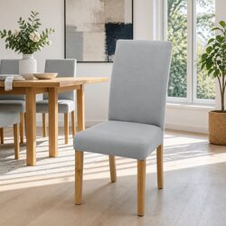 Grey Dining Chair Covers 4-Pack - Stretchable Slipcovers