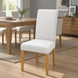 Set of 4 White Dining Chair Slipcovers, Spandex Material