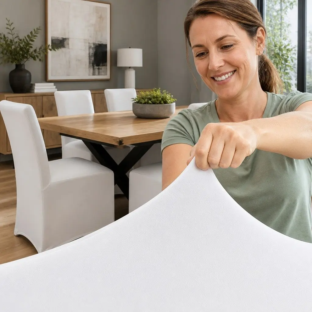 Dining Chair Covers Stretch Slipcovers 4 Piece White