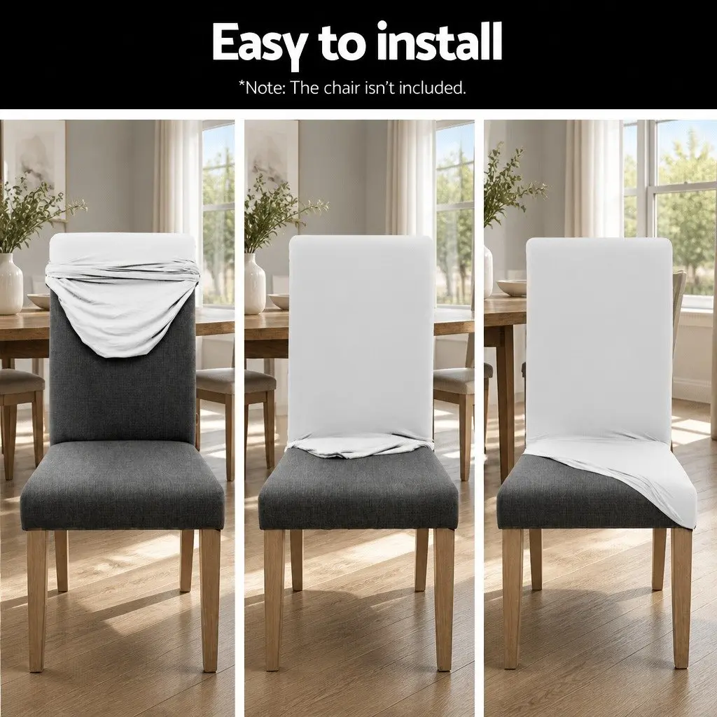 Dining Chair Covers Stretch Slipcovers 4 Piece White
