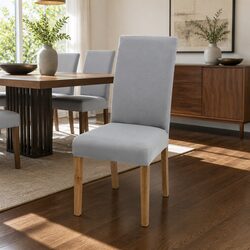 6x Stretchable Grey Chair Covers for Dining Use