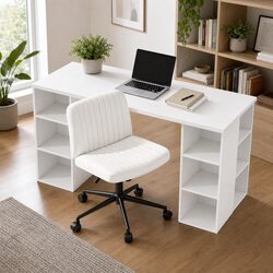 150cm Office Desk and Chair Set with Storage Features