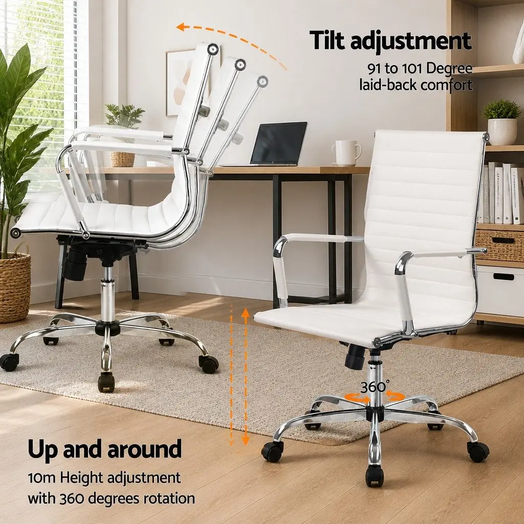 Foldable Computer Desk with Wall Mounted Storage and Office Chair Set White