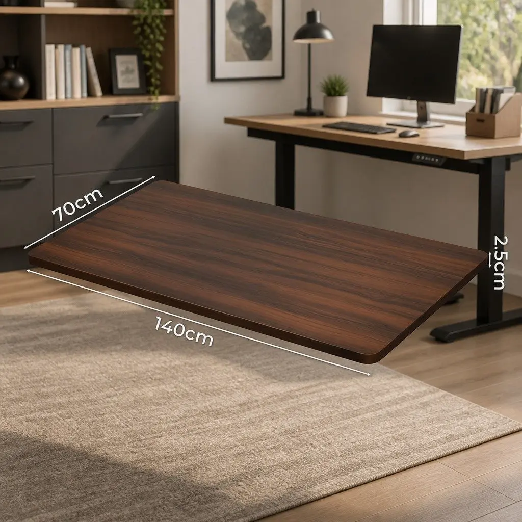 Desktop Table Top Adjustable 140x70cm Walnut