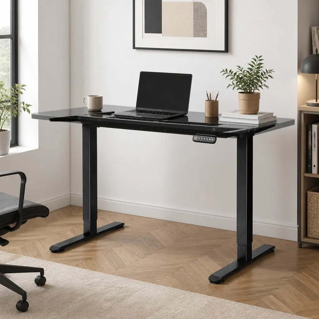 Electric Standing Desk Frame Dual Motor Height Adjustable Black