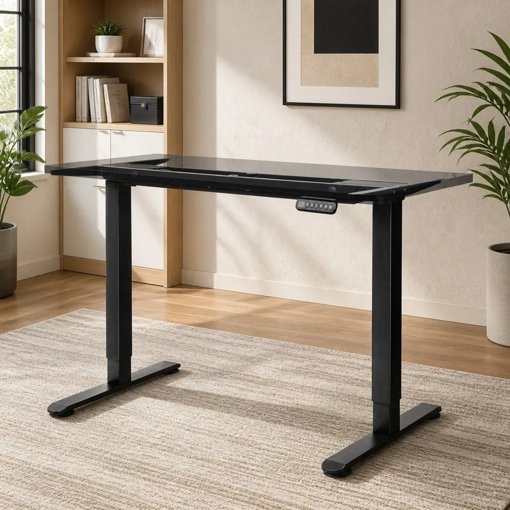 Electric Standing Desk Frame Dual Motor Height Adjustable Black