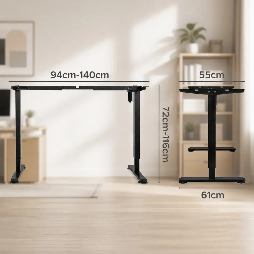 Electric Standing Desk Frame Height Adjustable Black