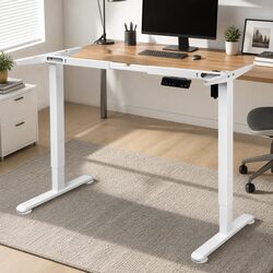 Height Adjustable Motorised Desk Frame in White