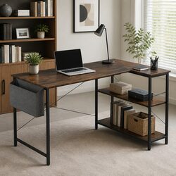 Reversible L Shaped Corner Desk for Home and Office