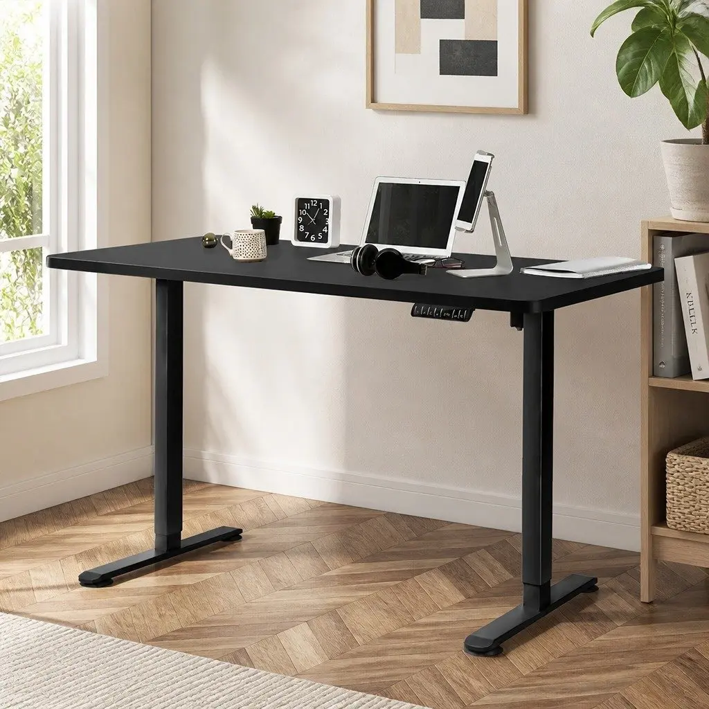 Motorised Standing Desk Height Adjustable 120cm Black Electric Office Frame