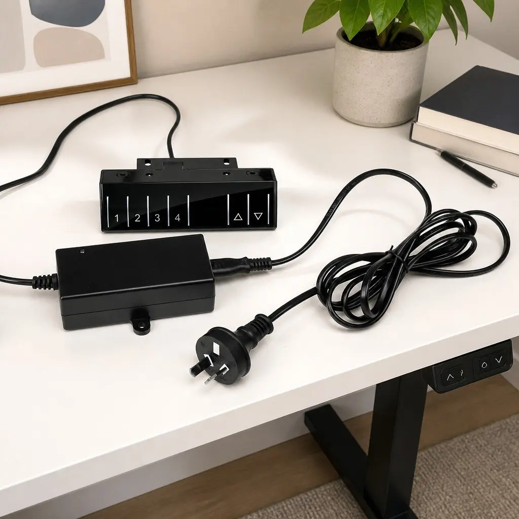 Motorised Standing Desk Height Adjustable Electric Frame 120cm Natural Desktop