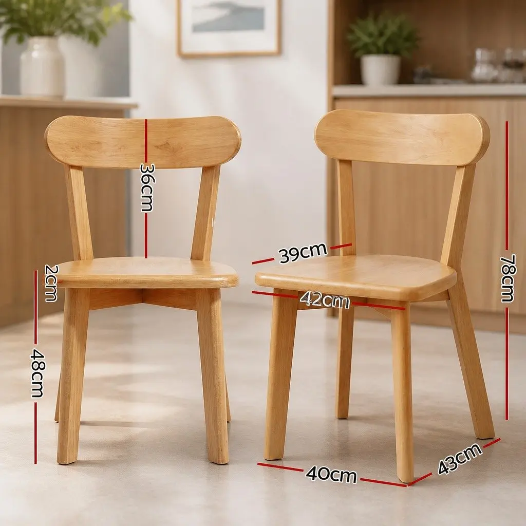Dining Chairs Wooden Kitchen Accent Seating Rubber Wood Frame Cafe Lounge