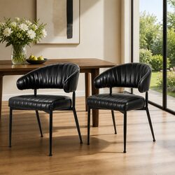 Dining Chairs Set of 2 with PU Leather Upholstery