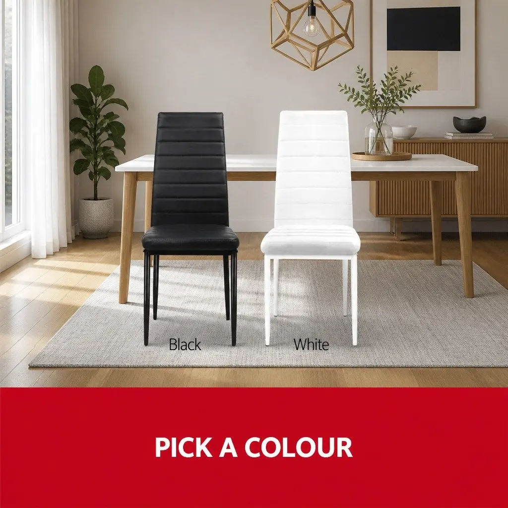Dining Chairs Waterproof PVC Leather Seat Black 4 Piece