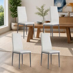 Dining Chairs Set of 4 with Channel Tufted PVC Upholstery