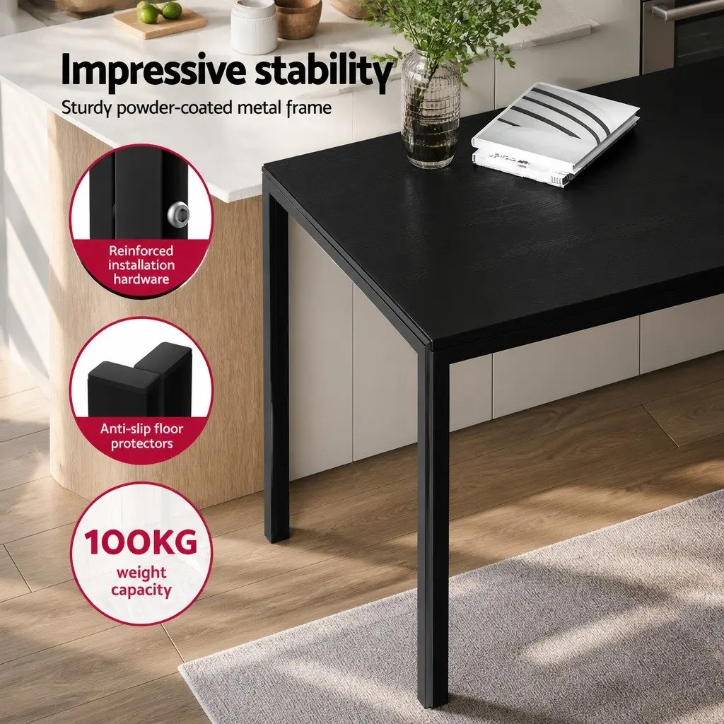 Dining Set Modern Comfort Rectangular Black Table and 4 Chairs