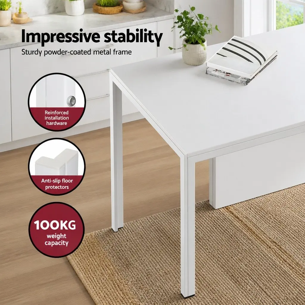 Dining Set Modern White 5 Piece Dining Table and Chairs Kitchen Room Furniture