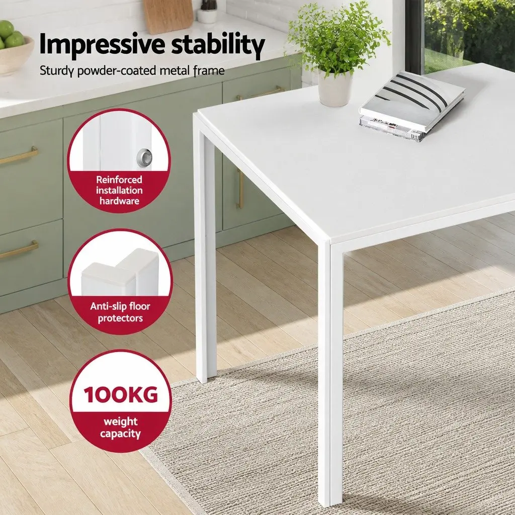 Dining Set Contemporary Comfort 7 Piece Rectangular White