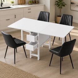 Compact 5-Piece Dining Set with Gateleg Table