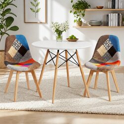 Compact 3-Piece Dining Set with Round Table and Chairs