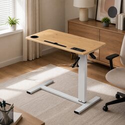 Oak Standing Desk with Gas Lift and USB Charging