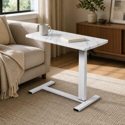 Height Adjustable Table with Wheels for Sofa Bed Use