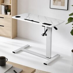 Adjustable Height Standing Desk with Gas Lift 65-93cm White