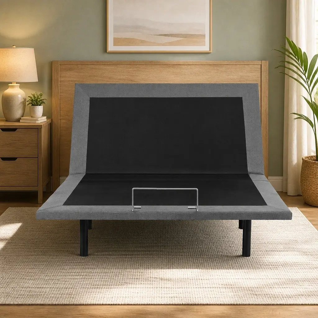 Adjustable Bed Frame Electric Double Size Wireless Remote Zero Gravity Black
