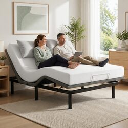 Queen Adjustable Electric Bed Frame and Foam Mattress