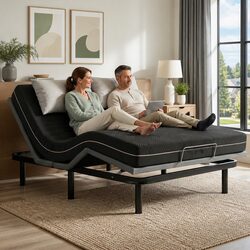 Adjustable Bed Frame with Queen Memory Foam Mattress Combo