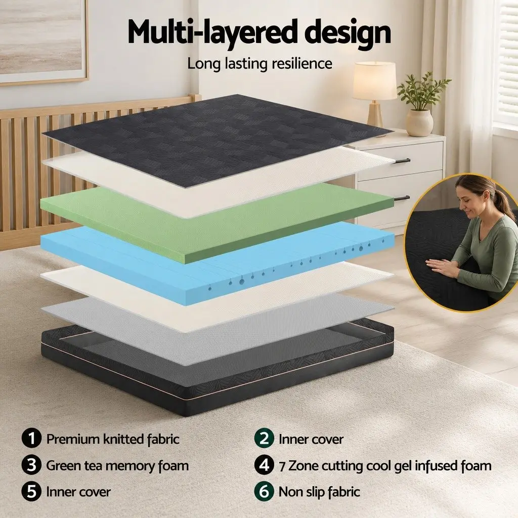 Adjustable Bed Frame with Queen Memory Foam Mattress Combo
