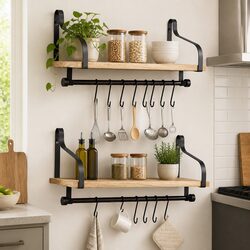 Paulownia Wood Floating Shelf with Heavy-Duty Brackets