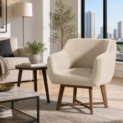 Aston Armchair Beige Criss-Cross Base Specifications