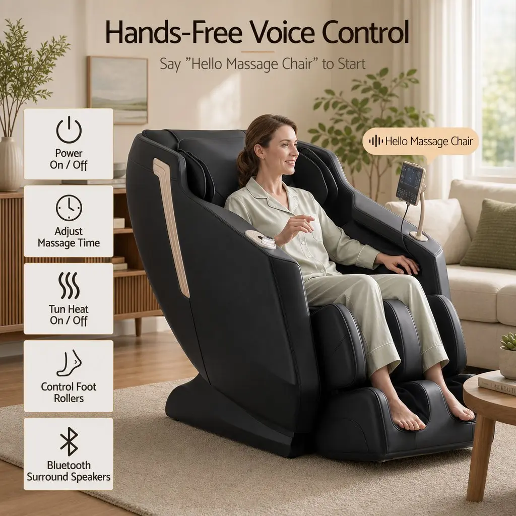 Full Body Massage Chair Zero Gravity Recliner with Heat Black PU Leather 24 Airbags
