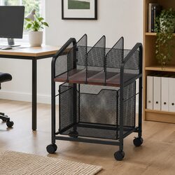 Mobile Filing Cabinet with Rolling Wheels and Locking Feature