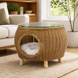 Aluminium Frame Coffee Table with Pet Bed and Storage