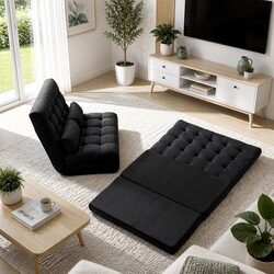 Adjustable Floor Lounge Sofa Bed and Entertainment Unit