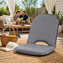 Grey Adjustable Recliner Lounge Chair for Indoor Outdoor Use