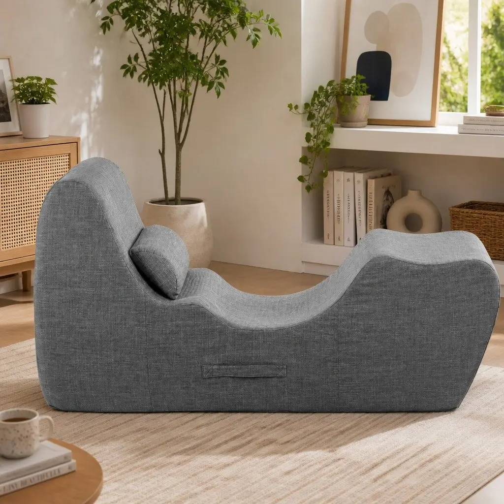 Chaise Lounge Chair Ergonomic S-Curve Boneless Grey