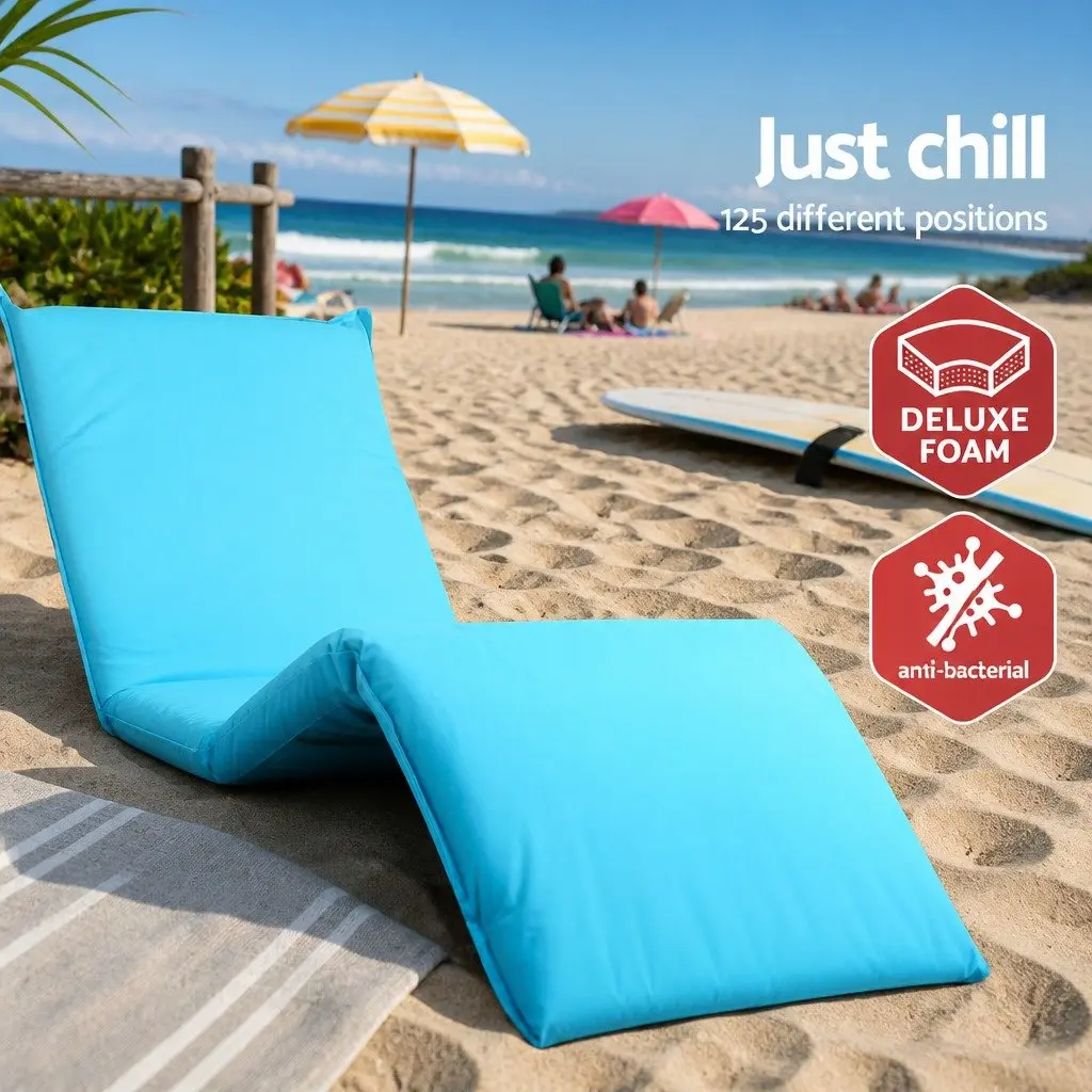 Adjustable Lounge Sofa Bed for Indoor Outdoor Use Blue