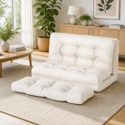 Foldable 2-Seater Floor Lounge Sofa Bed with Pillow