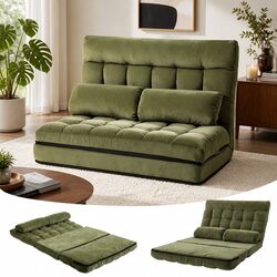 Adjustable 2 Seater Floor Lounge Sofa Bed in Green