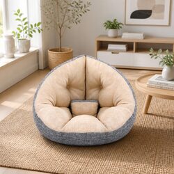 4-in-1 Foldable Recliner Daybed Armchair in Beige
