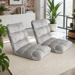 Adjustable Lounge Sofa Chair with Steel Frame and Flannel Cover
