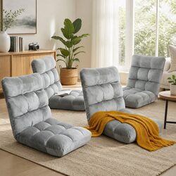 Grey Flannel Lounge Chair with 14 Reclining Positions
