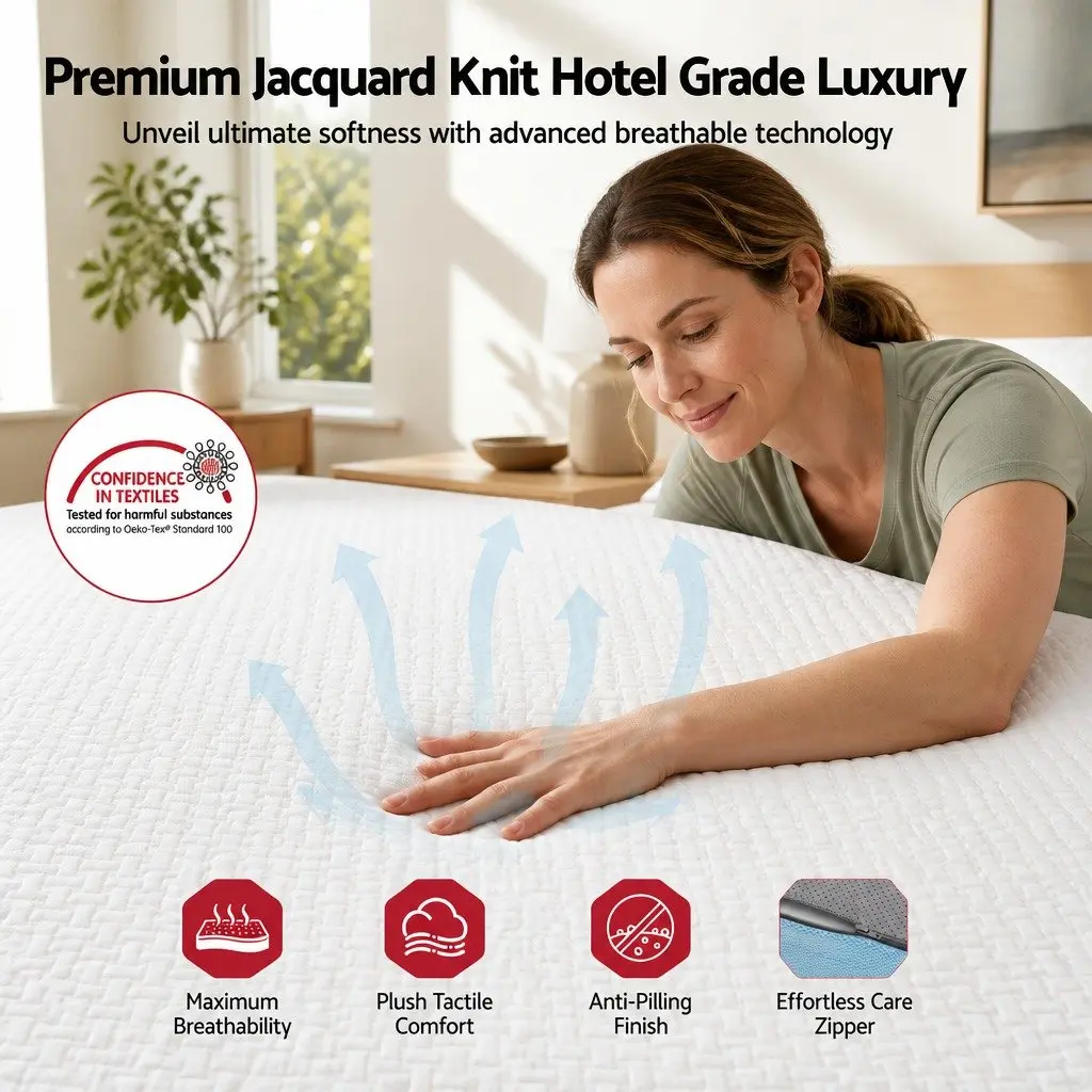 Memory Foam Mattress Medium Firm 22cm Double Cooling Gel White Blue