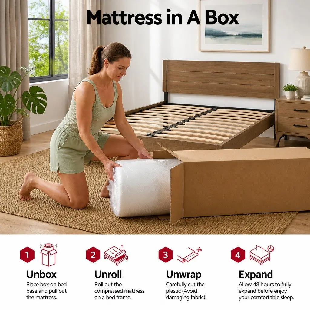 Memory Foam Mattress Medium Firm 22cm Double Cooling Gel White Blue